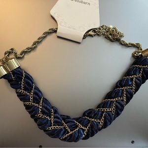 Blue and gold don't necklace